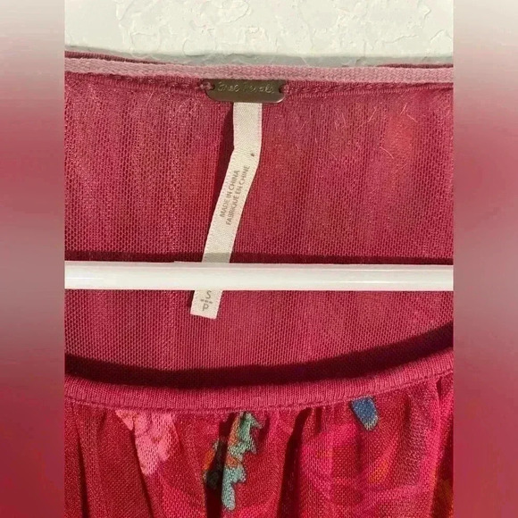 Free People Floral Print Mesh Top Ruched Balloon
Sleeve Peasant Top Size Small - Picture 4 of 10